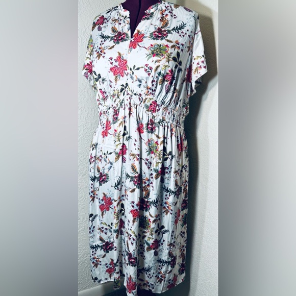 $110 ⭐️NEW Sz 24 3x fits 3x 4x Lane Bryant Satin Flutter Sleeve Ruffle Dress - Picture 6 of 12